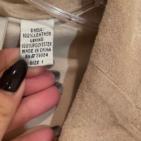 Chico's Suede Light Tan Jacket – MEDIUM - Picture 13 of 13